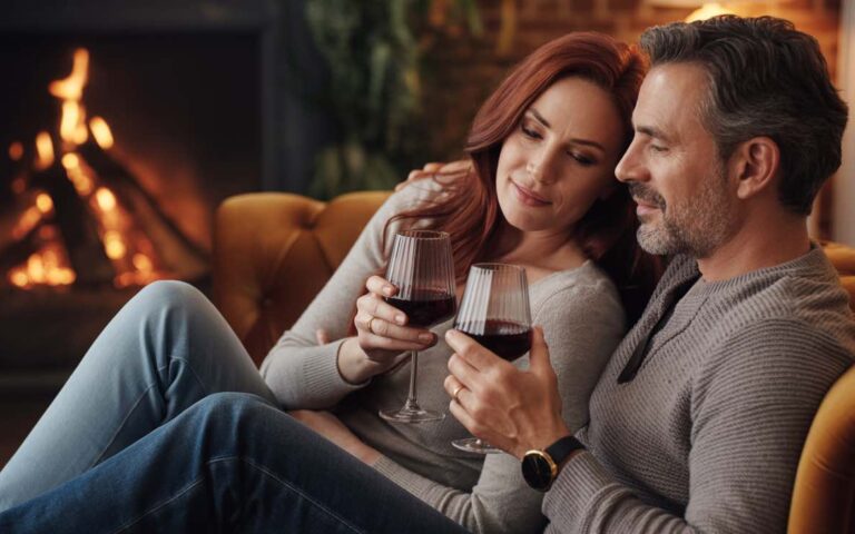 A couple enjoying one of the accommodation choices for romantic getaways Yarra valley in Victoria